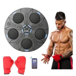 MACCHINA DA BOXE MUSICALE PARETE BLUETOOTH LUCE LED ALTOPARLANTE ALLENAMENTO CASA