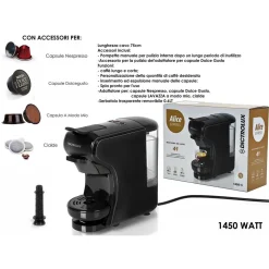 MACCHINA DA CAFFÈ 1450W 4IN1 CAPSULE CIALDE COMPATIBILE NESPRESSO DOLCE GUSTO A MODO MIO