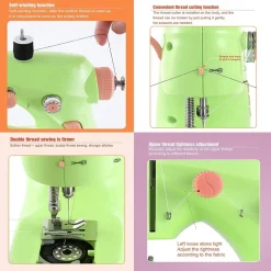 MACCHINA DA CUCIRE ELETTRICA PORTATILE MULTIFUNZIONALE USO DOMESTICO FUNZIONE TAGLIO FILO