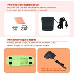 MACCHINA DA CUCIRE ELETTRICA PORTATILE MULTIFUNZIONALE USO DOMESTICO FUNZIONE TAGLIO FILO