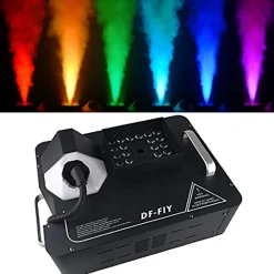 MACCHINA DEL FUMO GETTO VERTICALE 1500W CON 24 LUCI LED RGB EFFETTO GEYSER DMX