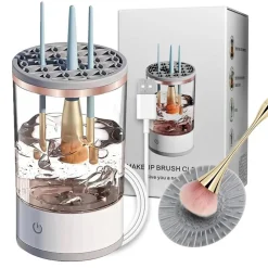 MACCHINA PER PULIZIA AUTOMATICA LAVA DETERGE ASCIUGA PENNELLI DA TRUCCO RICARICA USB