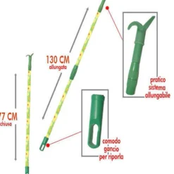MANICO ASTA BASTONE APPENDIABITI PER ARMADIO APPENDI ABITI ESTENSIBILE