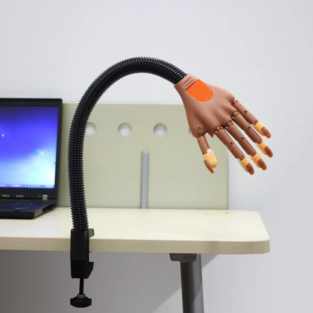 MANO FINTA PER PRATICA NAIL ART ESTETISTA SUPPORTO TAVOLO UNGHIE FINTE GEL TIPS