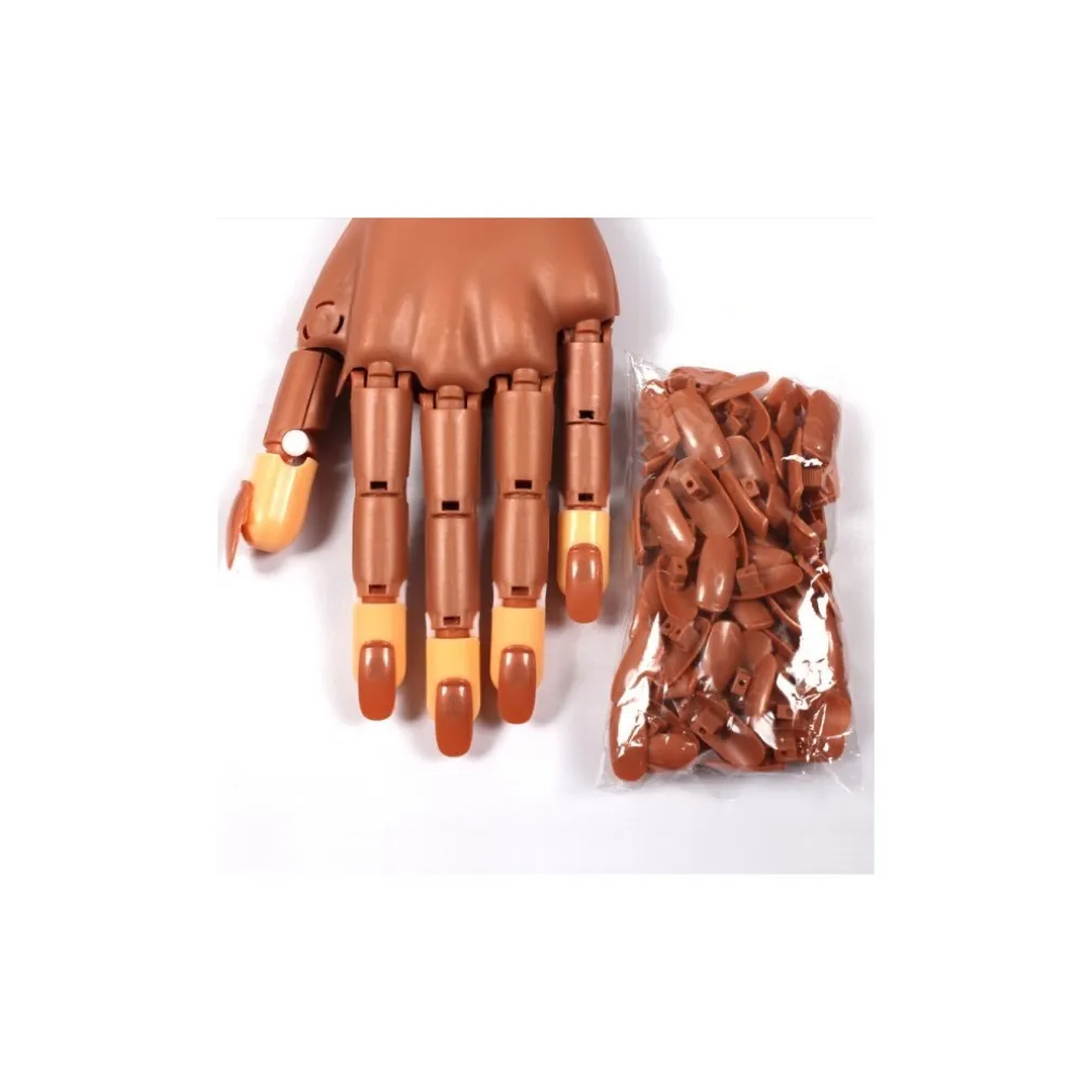 MANO FINTA PER PRATICA NAIL ART ESTETISTA SUPPORTO TAVOLO UNGHIE FINTE GEL TIPS