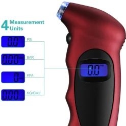MANOMETRO MISURATORE DIGITALE DI PRESSIONE GOMME PNEUMATICI GOMMA AUTO MOTO BICI