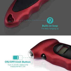 MANOMETRO MISURATORE DIGITALE DI PRESSIONE GOMME PNEUMATICI GOMMA AUTO MOTO BICI