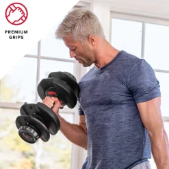 MANUBRIO PESI DUMBBELL REGOLABILE A CARICO VARIABILE DA 2 A 24KG MULTIFUNZIONALE