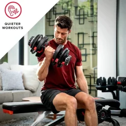 MANUBRIO PESI DUMBBELL REGOLABILE A CARICO VARIABILE DA 2 A 24KG MULTIFUNZIONALE