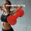 MANUBRIO SINGOLO 1 KG IN VINILE ALLENAMENTO ESERCIZI CASA PALESTRA WORKOUT FIT