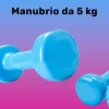 MANUBRIO SINGOLO 5 KG IN VINILE ALLENAMENTO ESERCIZI CASA PALESTRA WORKOUT FIT