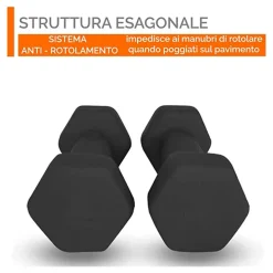 MANUBRIO SINGOLO 1 KG IN VINILE ALLENAMENTO ESERCIZI CASA PALESTRA WORKOUT FIT