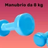 MANUBRIO SINGOLO 8 KG IN VINILE ALLENAMENTO ESERCIZI CASA PALESTRA WORKOUT FIT