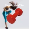 MANUBRIO SINGOLO 7 KG IN VINILE ALLENAMENTO ESERCIZI CASA PALESTRA WORKOUT FIT