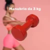 MANUBRIO SINGOLO 3 KG IN VINILE ALLENAMENTO ESERCIZI CASA PALESTRA WORKOUT FIT