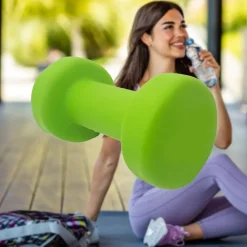 MANUBRIO SINGOLO 7 KG IN VINILE ALLENAMENTO ESERCIZI CASA PALESTRA WORKOUT FIT