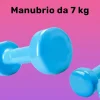 MANUBRIO SINGOLO 7 KG IN VINILE ALLENAMENTO ESERCIZI CASA PALESTRA WORKOUT FIT