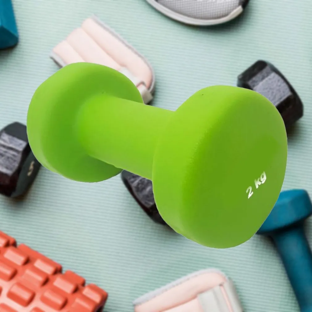 MANUBRIO SINGOLO 2 KG IN VINILE ALLENAMENTO ESERCIZI CASA PALESTRA WORKOUT FIT