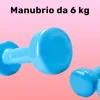 MANUBRIO SINGOLO 6 KG IN VINILE ALLENAMENTO ESERCIZI CASA PALESTRA WORKOUT FIT