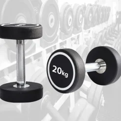 MANUBRIO SINGOLO PROFESSIONALE IN VINILE DA 20 KG PESI PALESTRA FITNESS SPORT