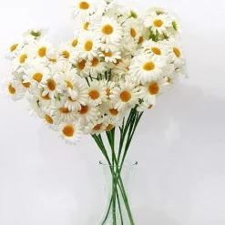 MARGHERITE BIANCHE 6 RAMI 5 PEZZI MARGHERITA FINTE H55CM ARTIFICIALI DECORAZIONI