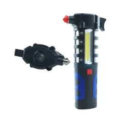 MARTELLO ROMPI VETRO CON TORCIA LED LAMPADA EMERGENZA CALAMITATA ZJ80