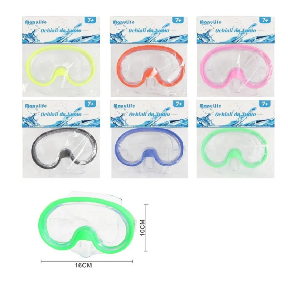 MASCHERA DA NUOTO MARE SUB SPIAGGIA ESTATE SNORKLING 16X10CM COLORI VARI 605416