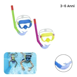 MASCHERA DA SNORKELING SUB CON BOCCAGLIO GIDER PER BAMBINI COLORI ASSORTITI 24036