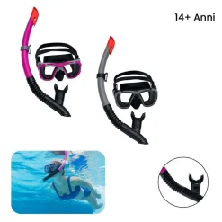MASCHERA DA SUB MOD. INSPIRA PRO SNORKEL CON RESPIRATORE COLORI ASSORTITI 24021
