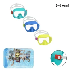 MASCHERA SUBACQUEA PER BAMBINI GUPPY PISCINA MARE 3-6ANNI COLORI ASSORTITI 22057
