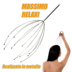 MASSAGGIATORE ANTISTRESS ORGASMATRON MASSAGGIO PER TESTA 12 BRACCI IN METALLO