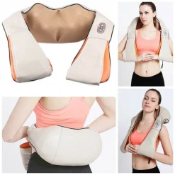 MASSAGGIATORE CERVICALE SHIATSU ROTANTE COLLO GAMBE SCHIENA RISCALDANTE