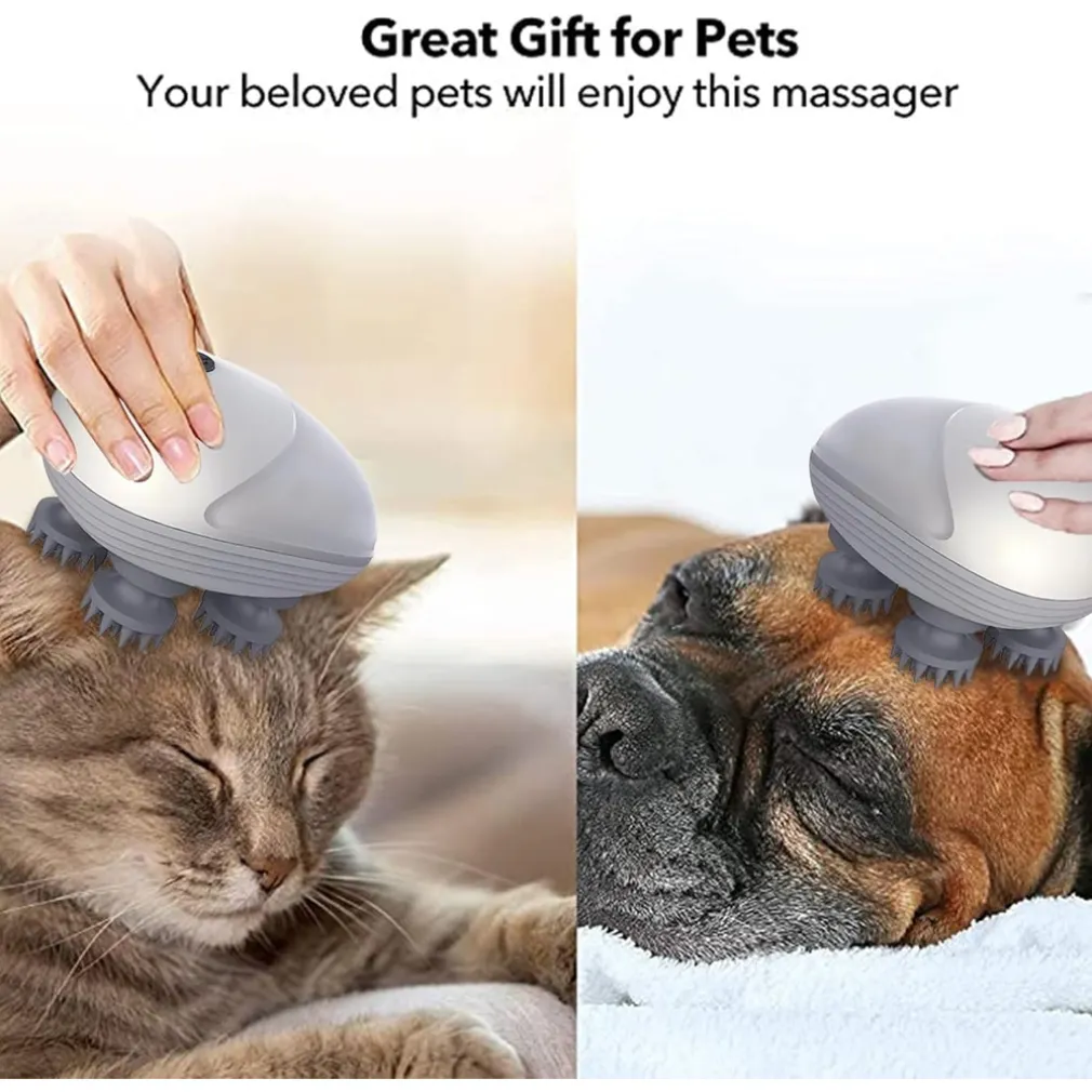 MASSAGGIATORE ELETTRICO CON 4 TESTINE MASSAGGIANTI GIREVOLI MODALITÀ REGOLABILI PORTATILE