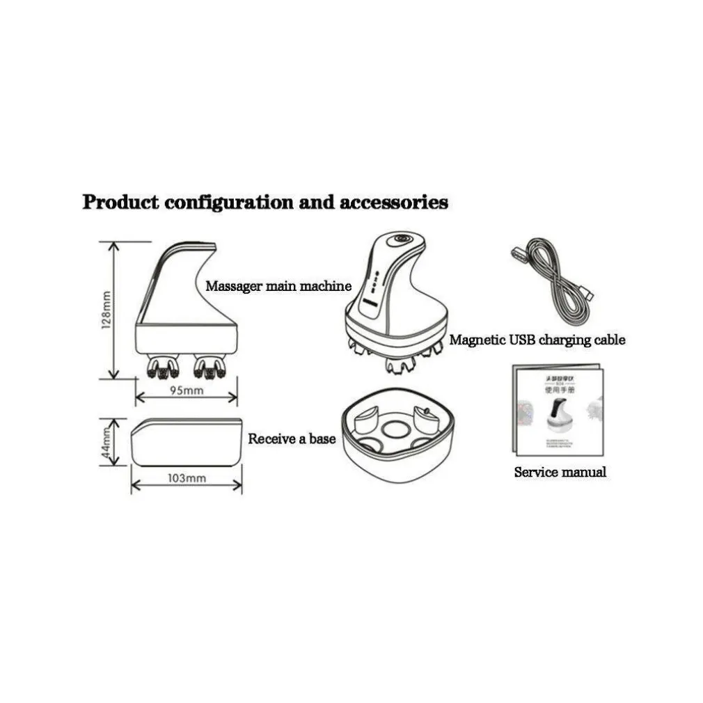 MASSAGGIATORE ELETTRICO 4D ANTISTRESS TESTA COLLO RELAX MUSCOLI TERAPIA VIBRANTE