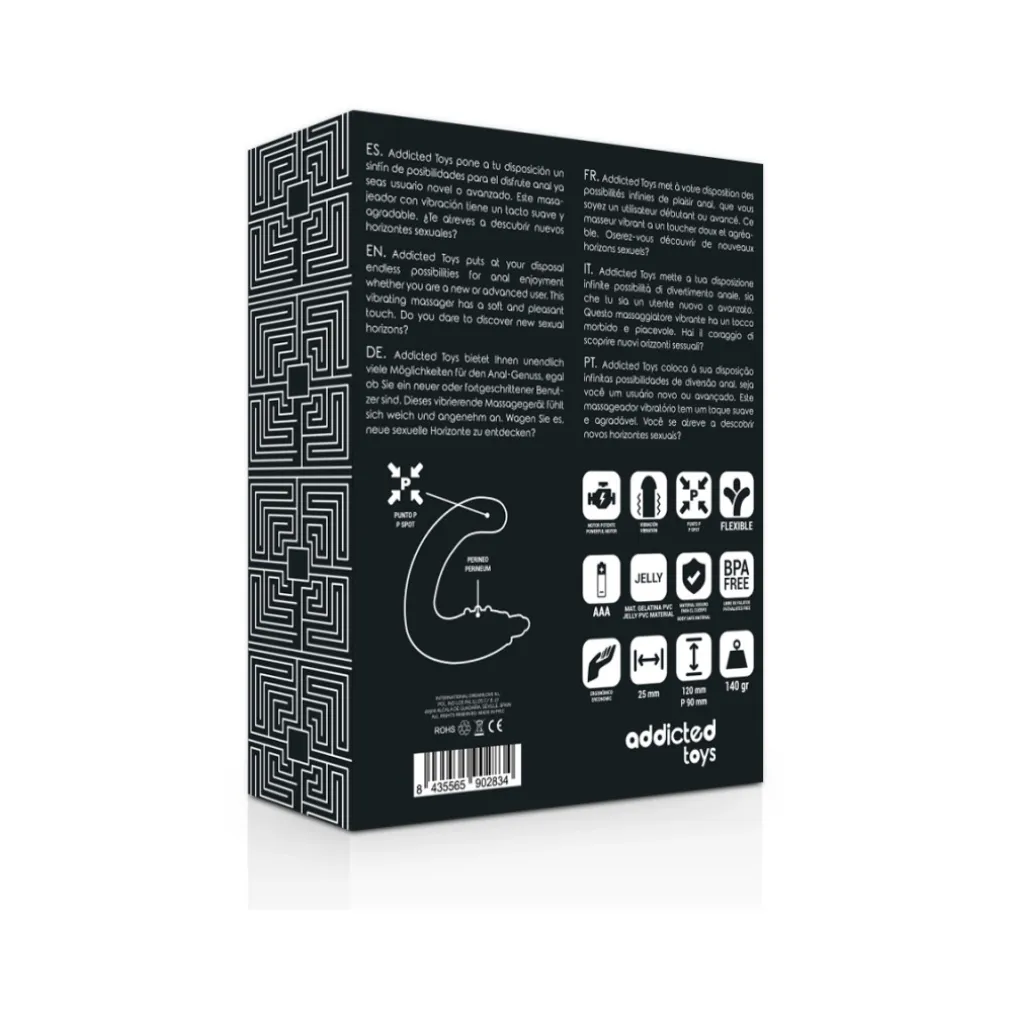 MASSAGGIATORE VIBRATORE ANALE ADDICTED TOYS PER PUNTO G E PERINEO PIACERE DONNA