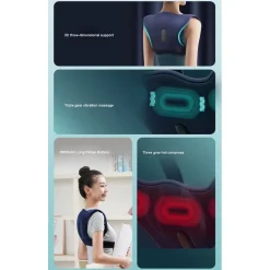 MASSAGGIATORE WIRELESS RISCALDANTE PER SCHIENA SPALLE 3 LIVELLI SOLLIEVO DOLORE