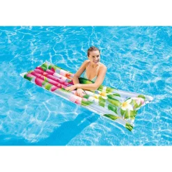 MATERASSINO AD ARIA GONFIABILE GALLEGGIANTE FANTASIA FLORALE TROPICALE 183X69CM 019961