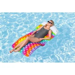 MATERASSINO ARROTOLABILE FASHION RAINBOW DREAMS ARCOBALENO CON CUSCINO FORMA NUVOLA 44107