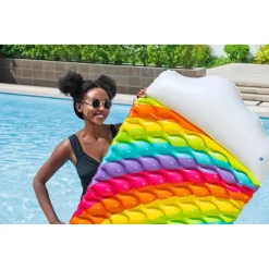 MATERASSINO ARROTOLABILE FASHION RAINBOW DREAMS ARCOBALENO CON CUSCINO FORMA NUVOLA 44107