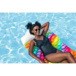 MATERASSINO ARROTOLABILE FASHION RAINBOW DREAMS ARCOBALENO CON CUSCINO FORMA NUVOLA 44107