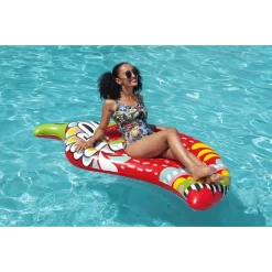 MATERASSINO FASHION PEPERONCINO ISPIRAZIONE AZTECA 195X99 CM MARE PISCINA 43490