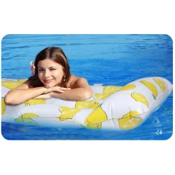 MATERASSINO GALLEGGIANTE GONFIABILE CON POGGIATESTA PISCINA DESIGN LIMONI 180X88CM 628530