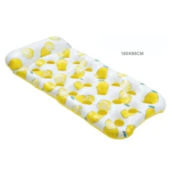 MATERASSINO GALLEGGIANTE GONFIABILE CON POGGIATESTA PISCINA DESIGN LIMONI 180X88CM 628530