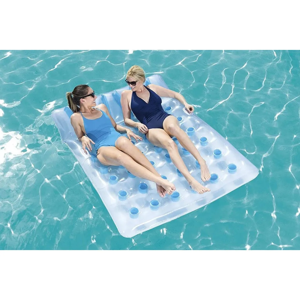 MATERASSINO GONFIABILE 36 BUCHI 193 X 142 CM DOPPIO COMFORT PORTATA 180 KG 43055