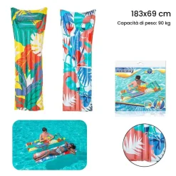 MATERASSINO GONFIABILE AIR MAT MULTICOLOR 2 TUBI 183 X 69 CM FANTASIE ASS. 44033