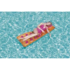 MATERASSINO GONFIABILE CON CUSCINO 18 BUCHI 188X71 CM 3 COLORI ESTATE PISCINA MARE 43015