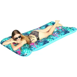 MATERASSINO GONFIABILE GALLEGGIANTE CON POGGIATESTA PER PISCINA 21 FORI 180X85CM 628529