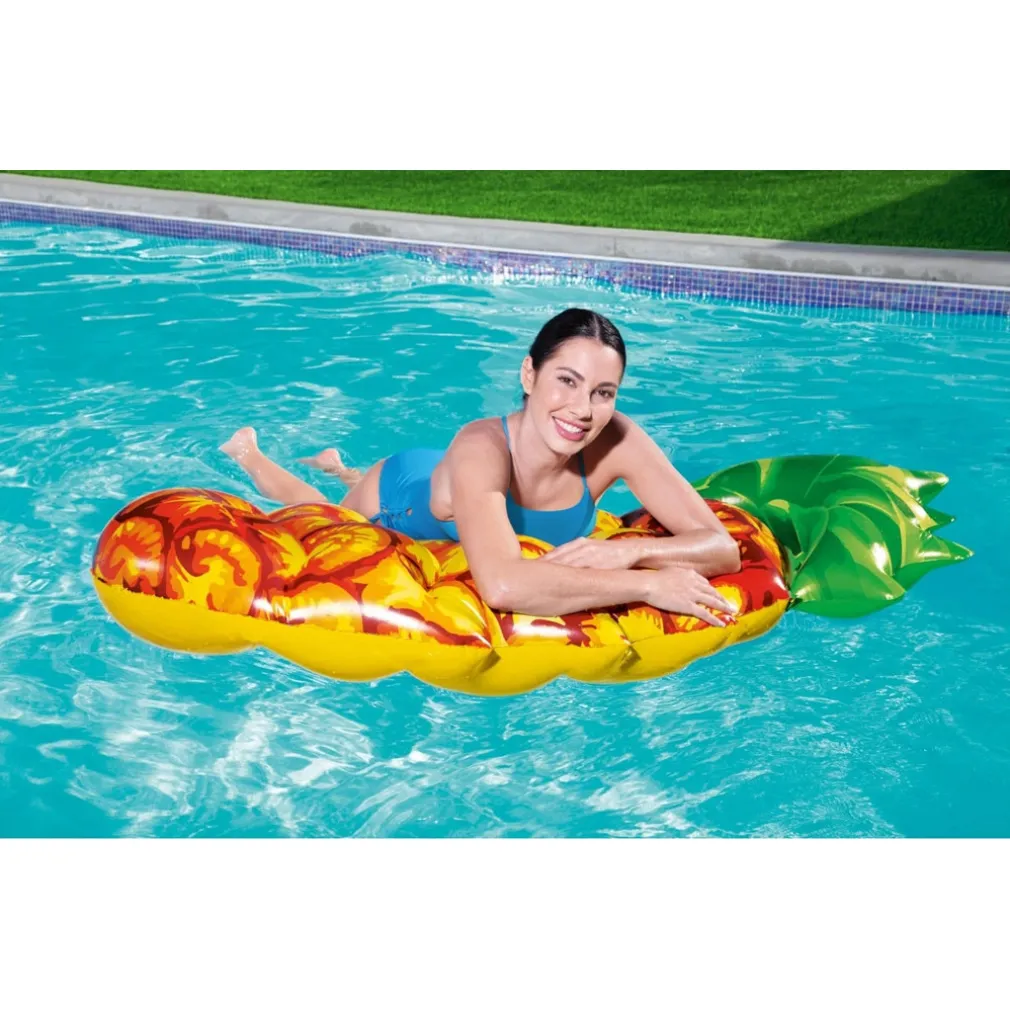 MATERASSINO GONFIABILE GRAFICA REALISTICA ANANAS GALLEGGIANTE PISCINA 174X96CM 016162