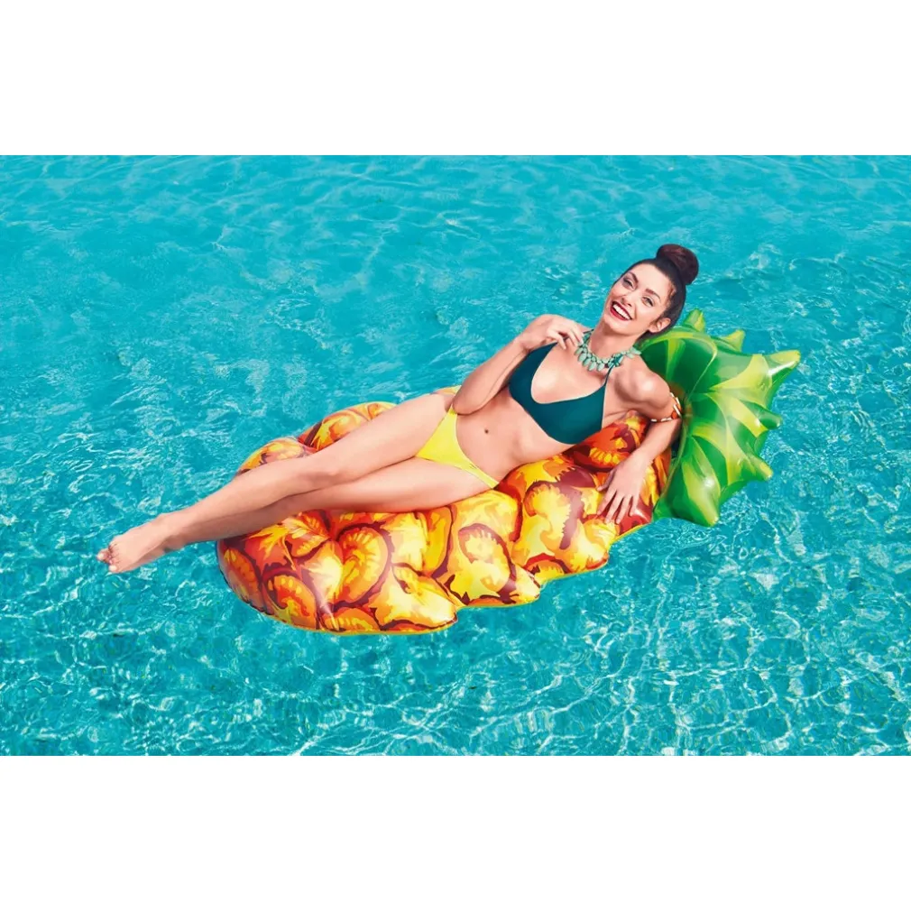 MATERASSINO GONFIABILE GRAFICA REALISTICA ANANAS GALLEGGIANTE PISCINA 174X96CM 016162