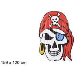 MATERASSINO GONFIABILE ISOLA GALLEGGIANTE A FORMA DI TESCHIO PIRATA 159X120CM 016146